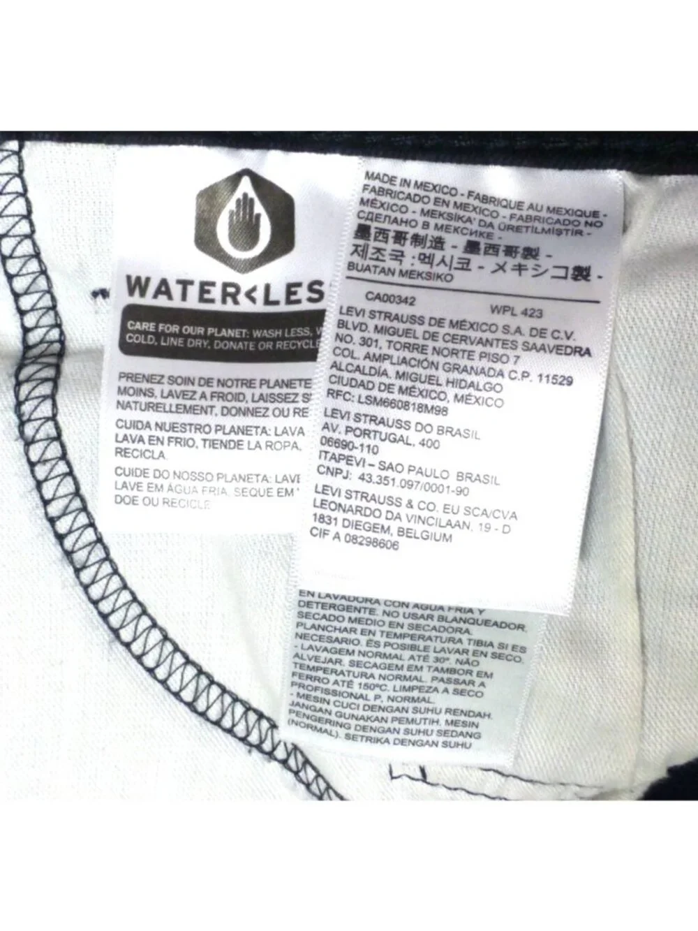 Levis 5 Pocket Mens‎ Black Jeans Straight-Leg Water